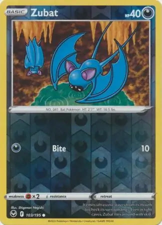 Silver Tempest Zubat #103/195 reverse holo
